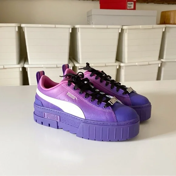 Puma X Bratz Mayze Leather Platform Sneakers in Prism Violet-Spring Crocus NIB - Picture 1 of 13